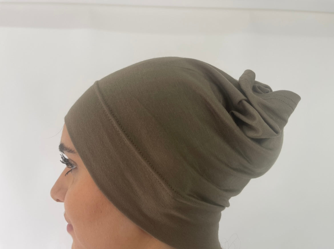 Premium Cotton Head Caps- Olive