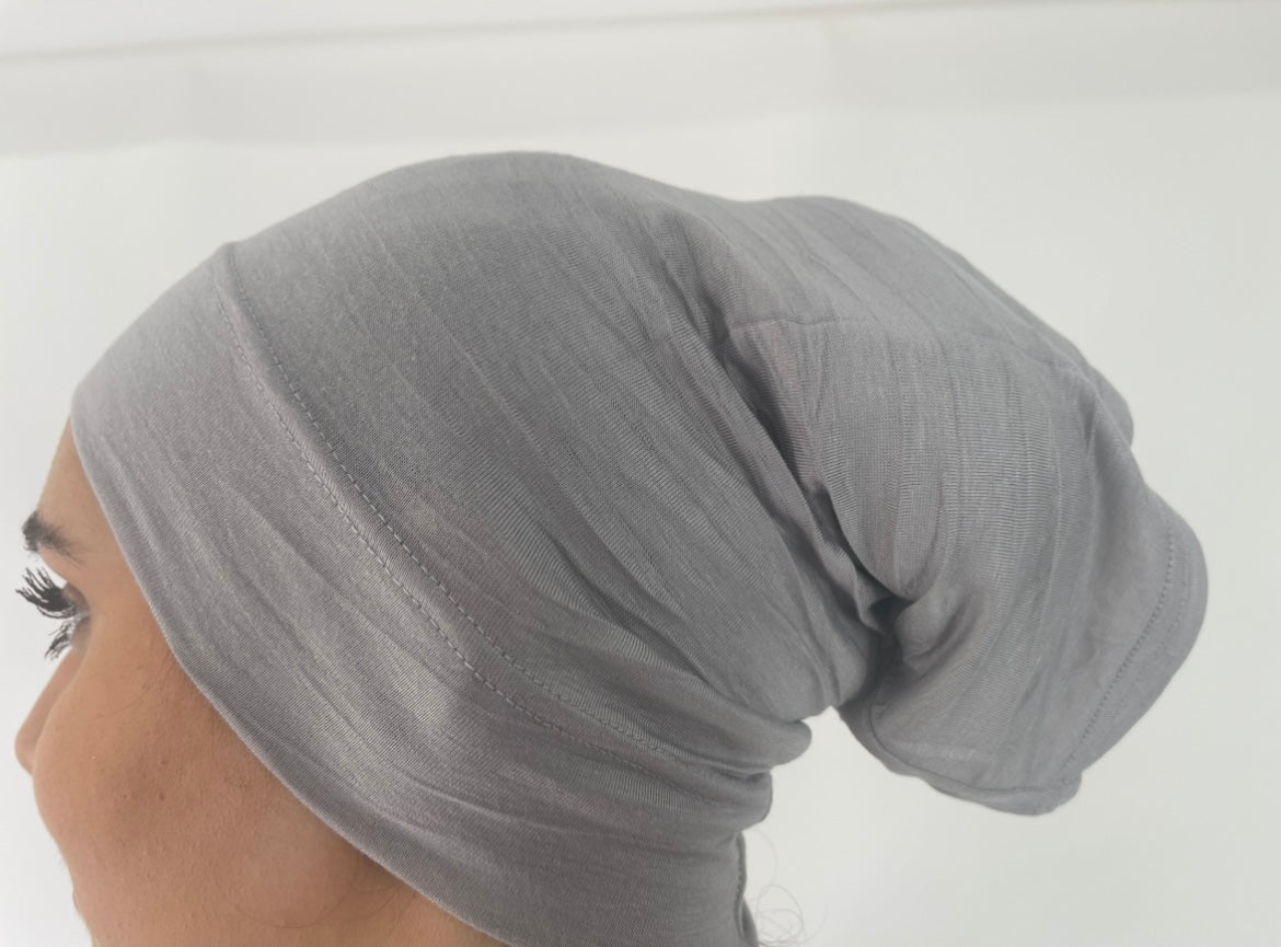 Premium Cotton Head Caps- Light Grey