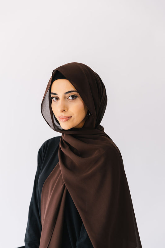 Chiffon Scarf - Brown