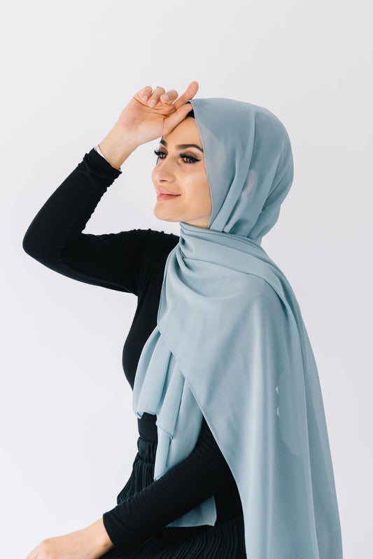 Chiffon Scarf - Cloudy Blue