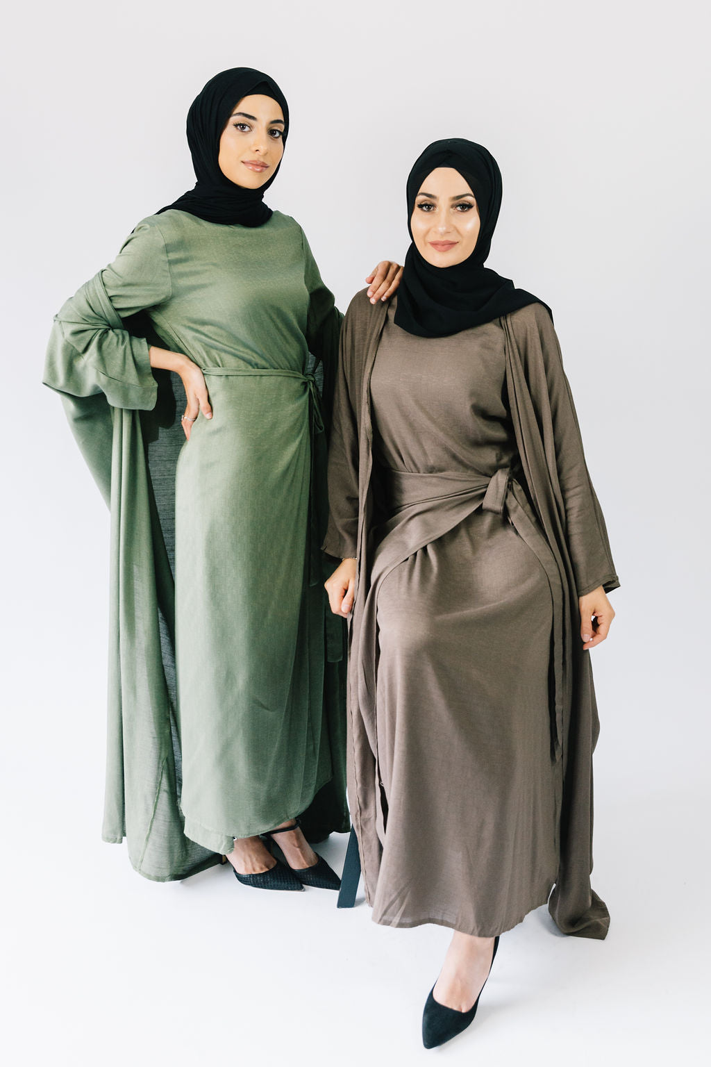 Bella skirt overlay maxi dress (Olive Green)