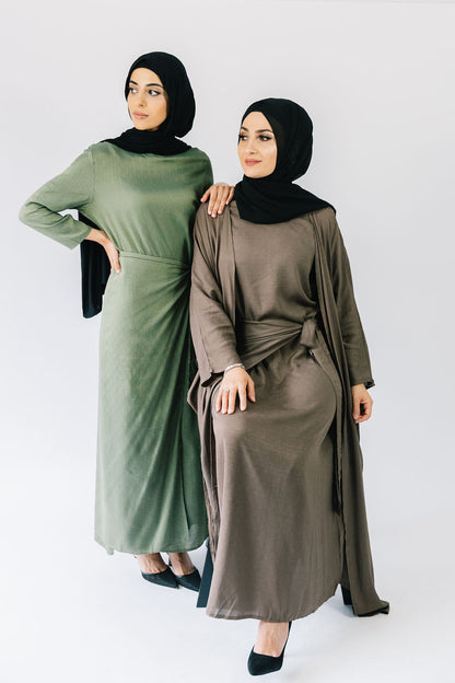 Bella skirt overlay maxi dress (Coco Brown)