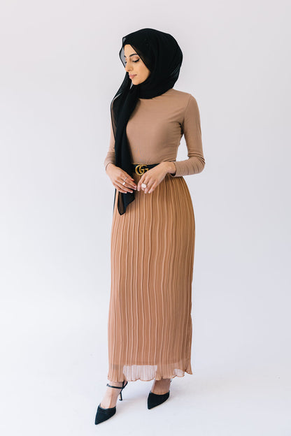 Sara Ribbed Skirt (Nude)