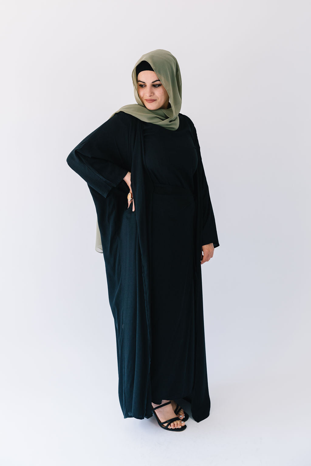 Bella skirt overlay maxi dress (Black)