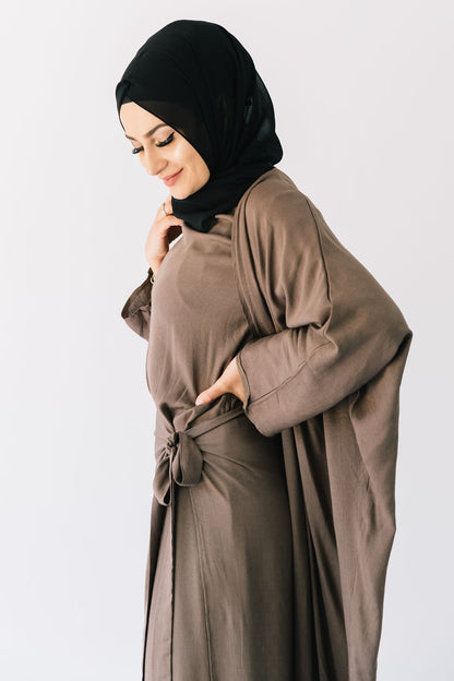 Bella skirt overlay maxi dress (Coco Brown)