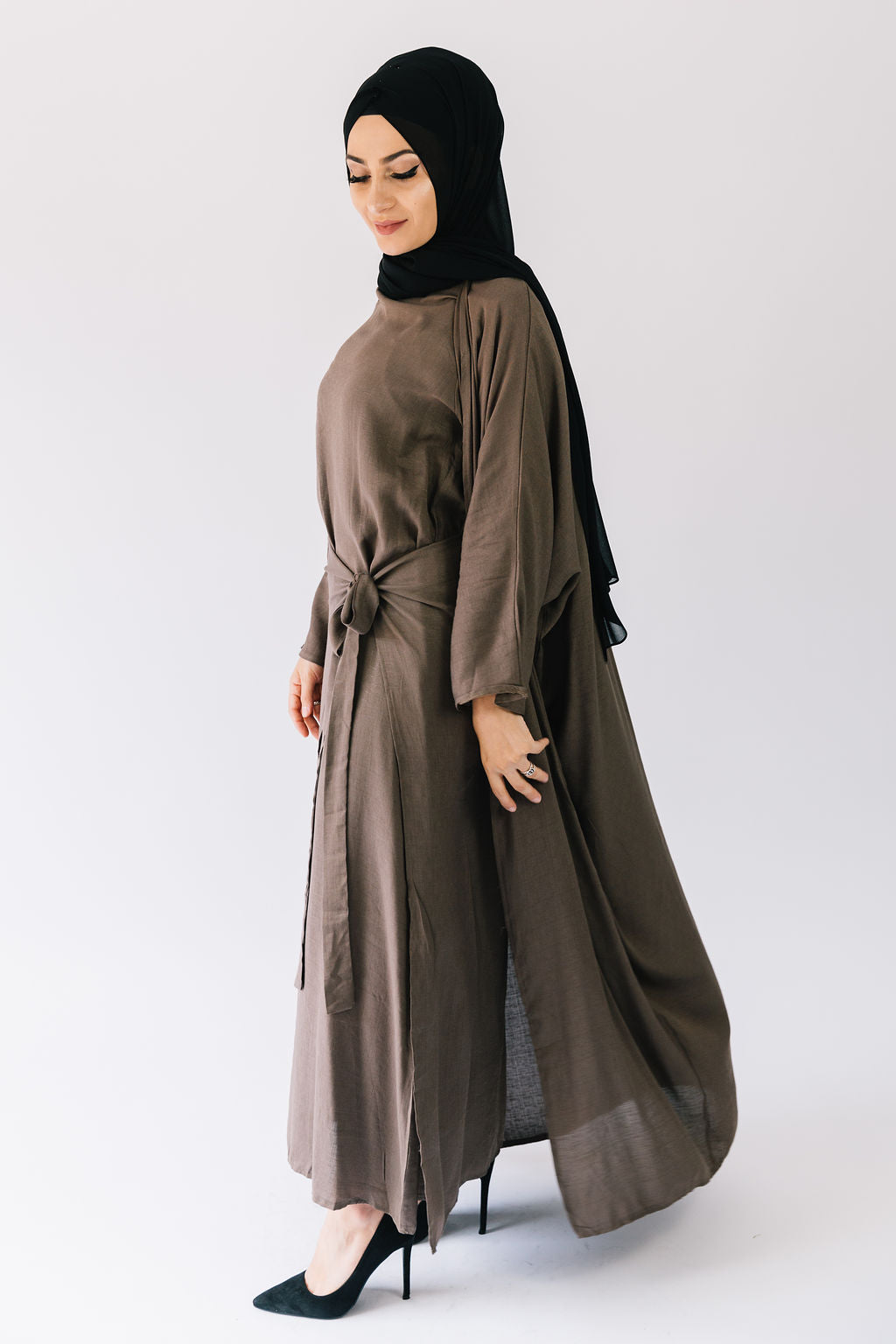 Bella skirt overlay maxi dress (Coco Brown)