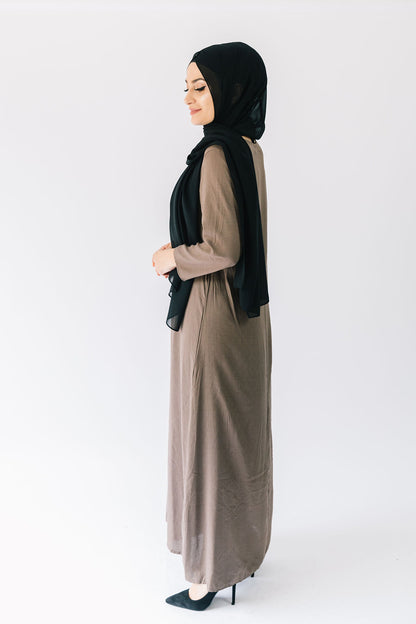 Bella skirt overlay maxi dress (Coco Brown)